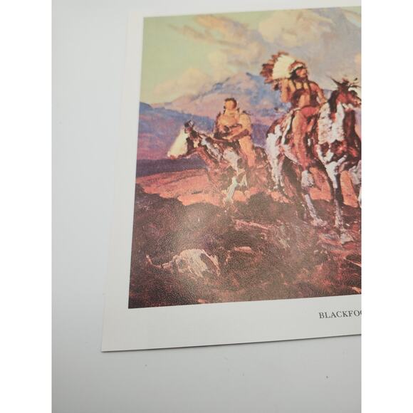 Print Blackfoot Indians Native American Riders Western Art Wall Decor 10x9 - Picture 5 of 10